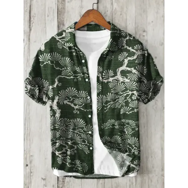 New Casual Printed Hawaiian Shirt Men